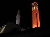 Sarajevo, Minarett Begova und Uhrturm, 06.05.2008